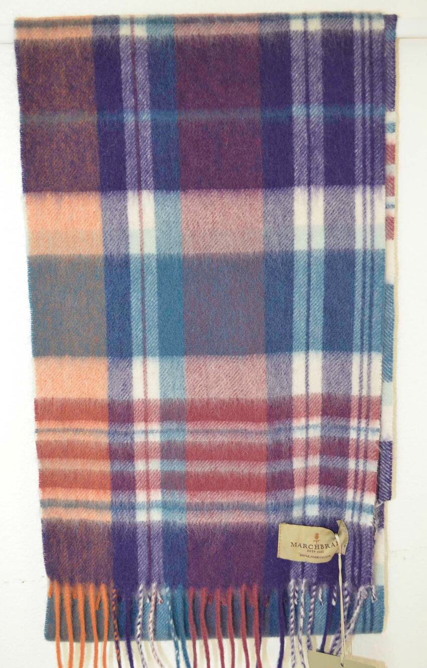 Marchbrae Lambswool Plaid Scarf Liliagin New With Tag